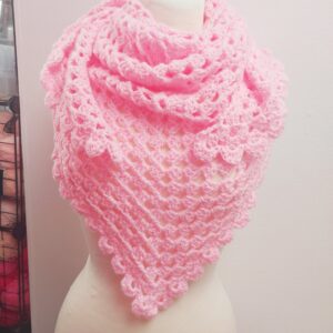 Omslagdoek licht roze omgeslagen